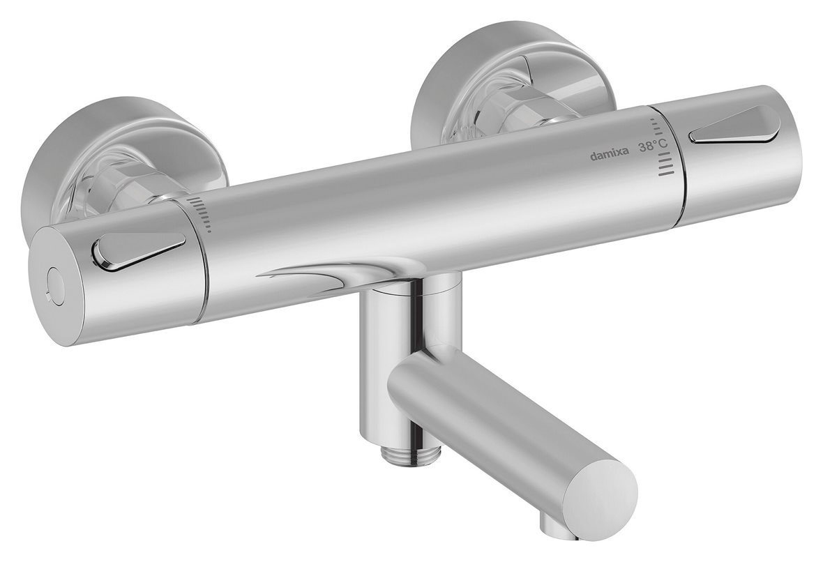 Damixa Silhouet suihkuhana juoksuputkella kiiltävä kromi