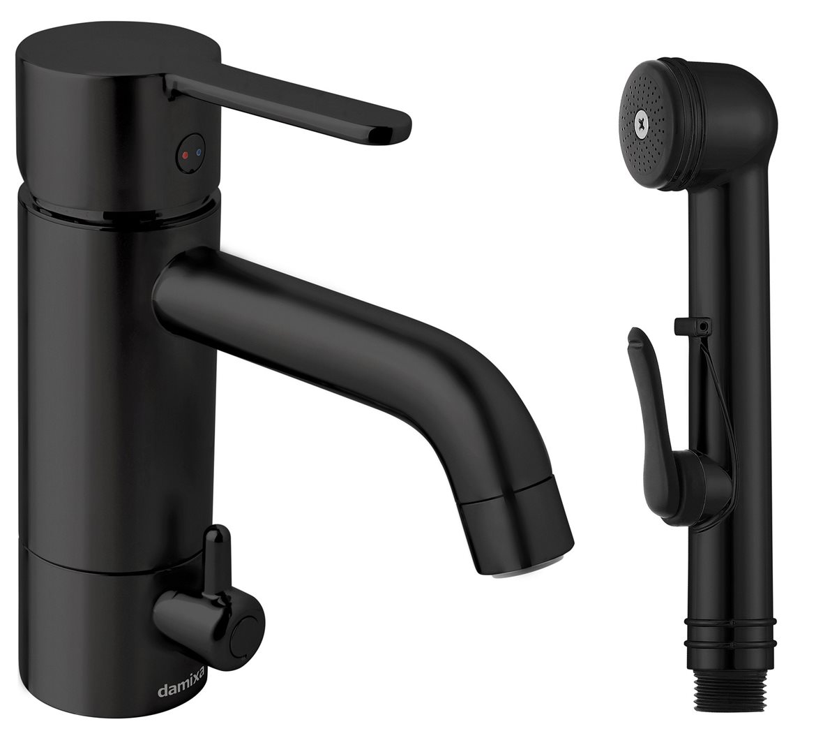 Damixa Silhouet pesuallashana bideellä ja pesukoneventtiilillä mattamusta