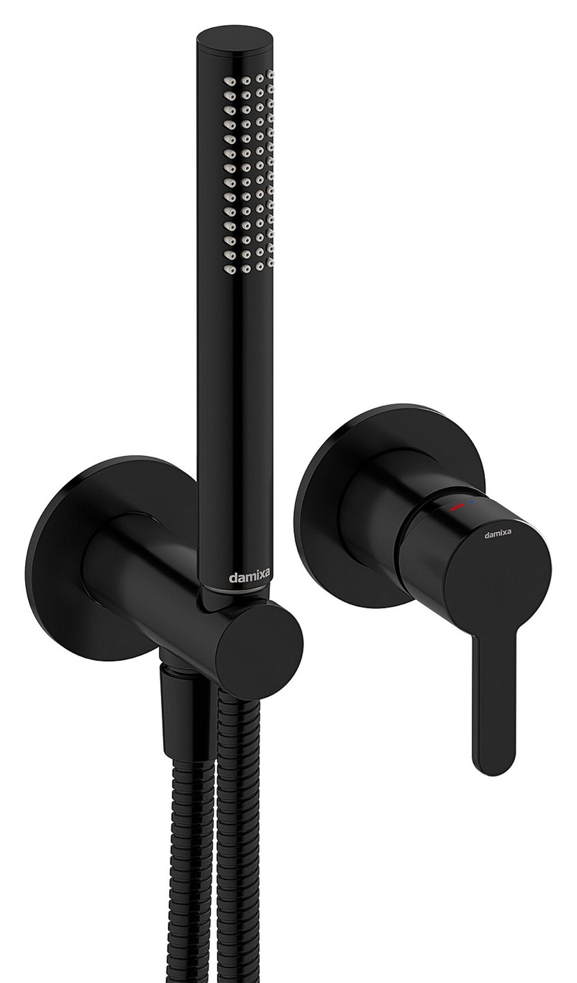 Damixa Silhouet piiloasennettava suihkusetti vipuhanalla erillisbideekäyttöön mattamusta