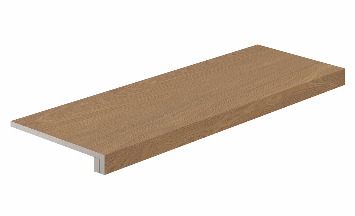 LPC Oak lasitettu porraslaatta reunalla 32,5x120 05 cinnamon tasapintainen matta keskitumma ruskea puu