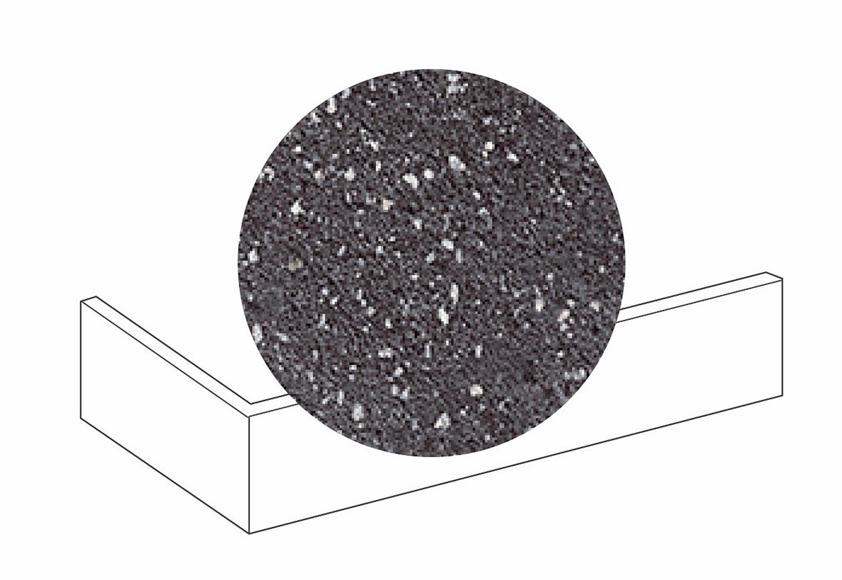 LPC Artisano lasitettu kulmapala 4,8X35 05 black laineileva matta tumma harmaa terrazzo