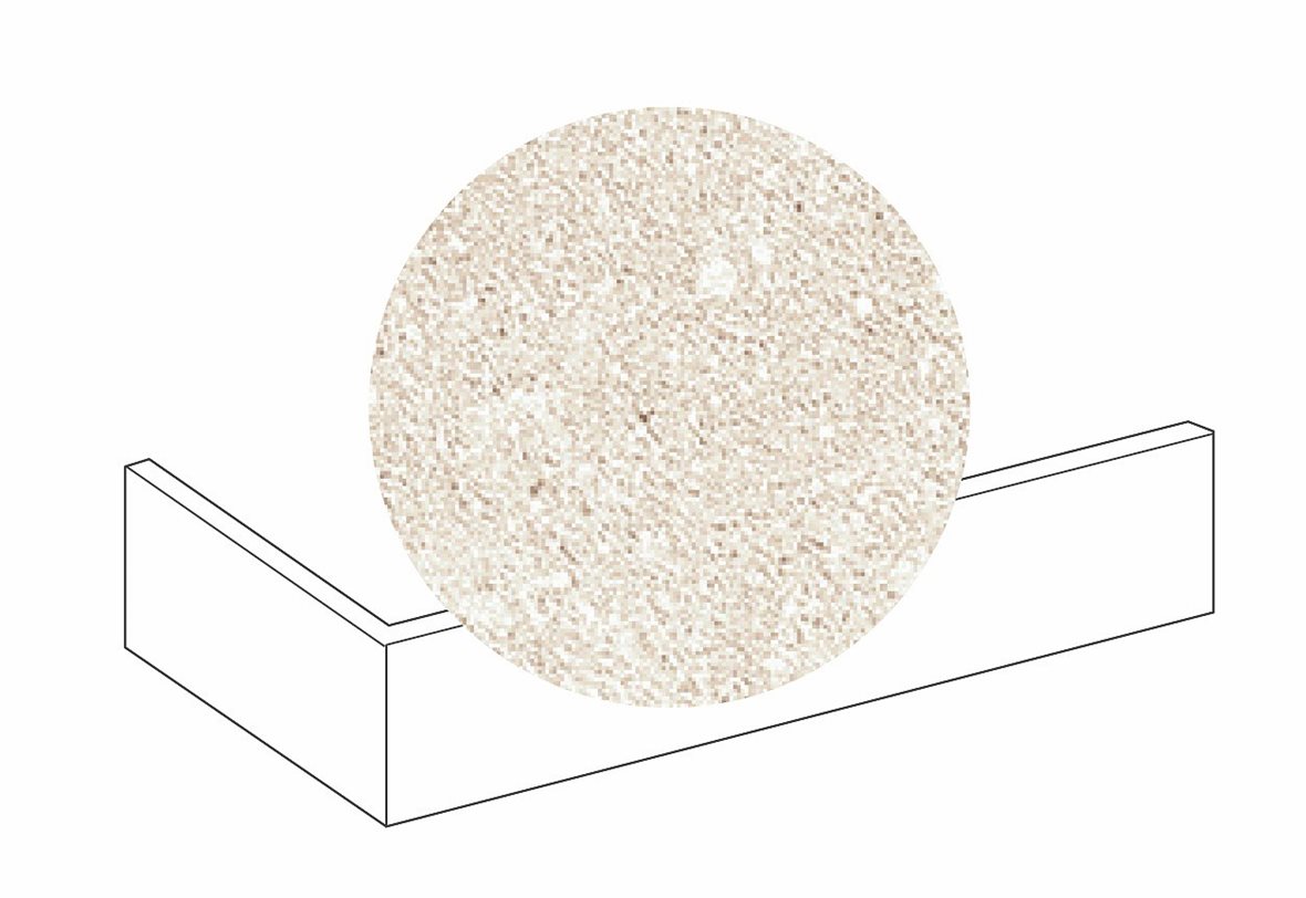 LPC Artisano lasitettu kulmapala 4,8X35 06 powder laineileva matta vaalea beige terrazzo