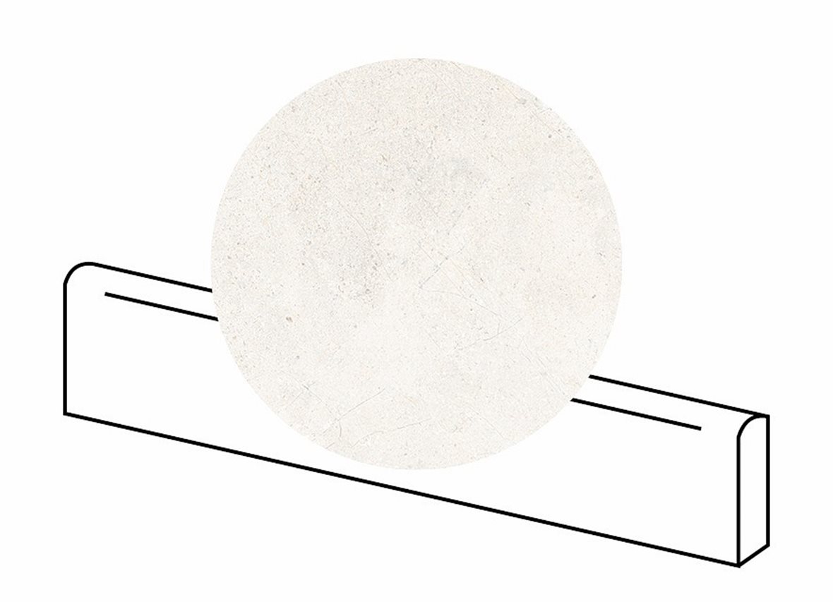 LPC Terranova lasitettu jalkalista 7,5X60 03 moon tasapintainen matta vaalea valkoinen kivi