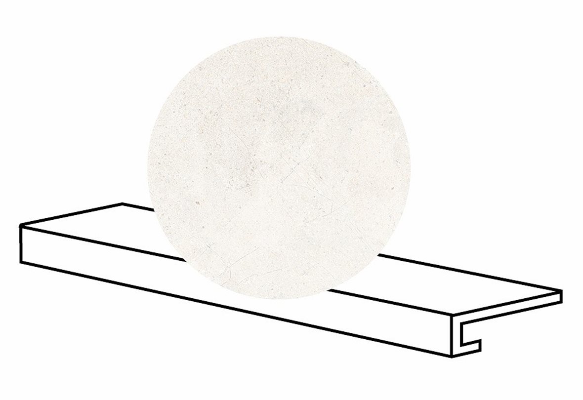 LPC Terranova lasitettu porraslaatta reunalla 33X120 03 moon tasapintainen matta vaalea valkoinen kivi
