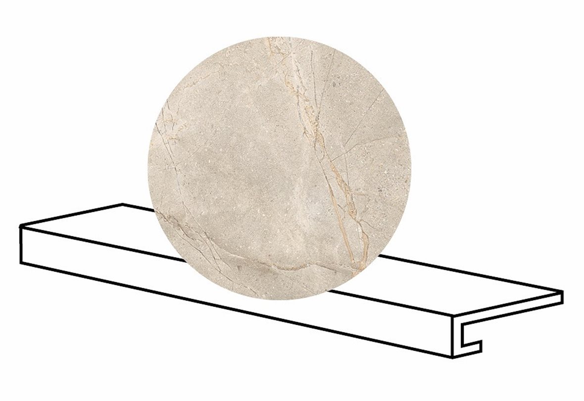 LPC Terranova lasitettu porraslaatta reunalla 33X120 02 dune tasapintainen matta vaalea beige kivi