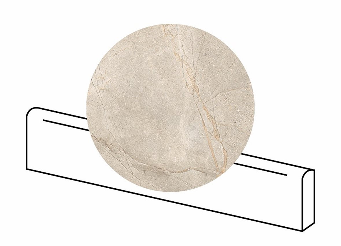 LPC Terranova lasitettu jalkalista 7,5X60 02 dune tasapintainen matta vaalea beige kivi