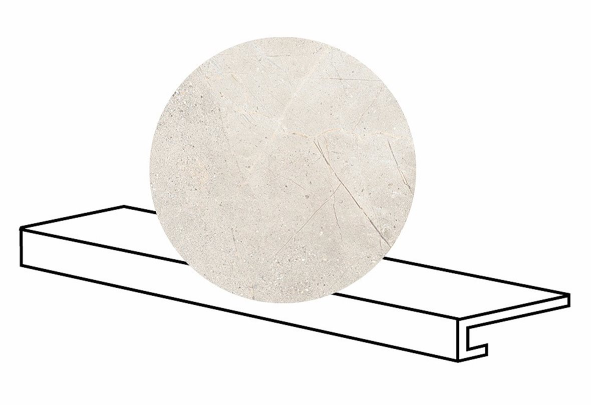 LPC Terranova lasitettu porraslaatta reunalla 33X120 04 pale grey tasapintainen matta vaalea harmaa kivi