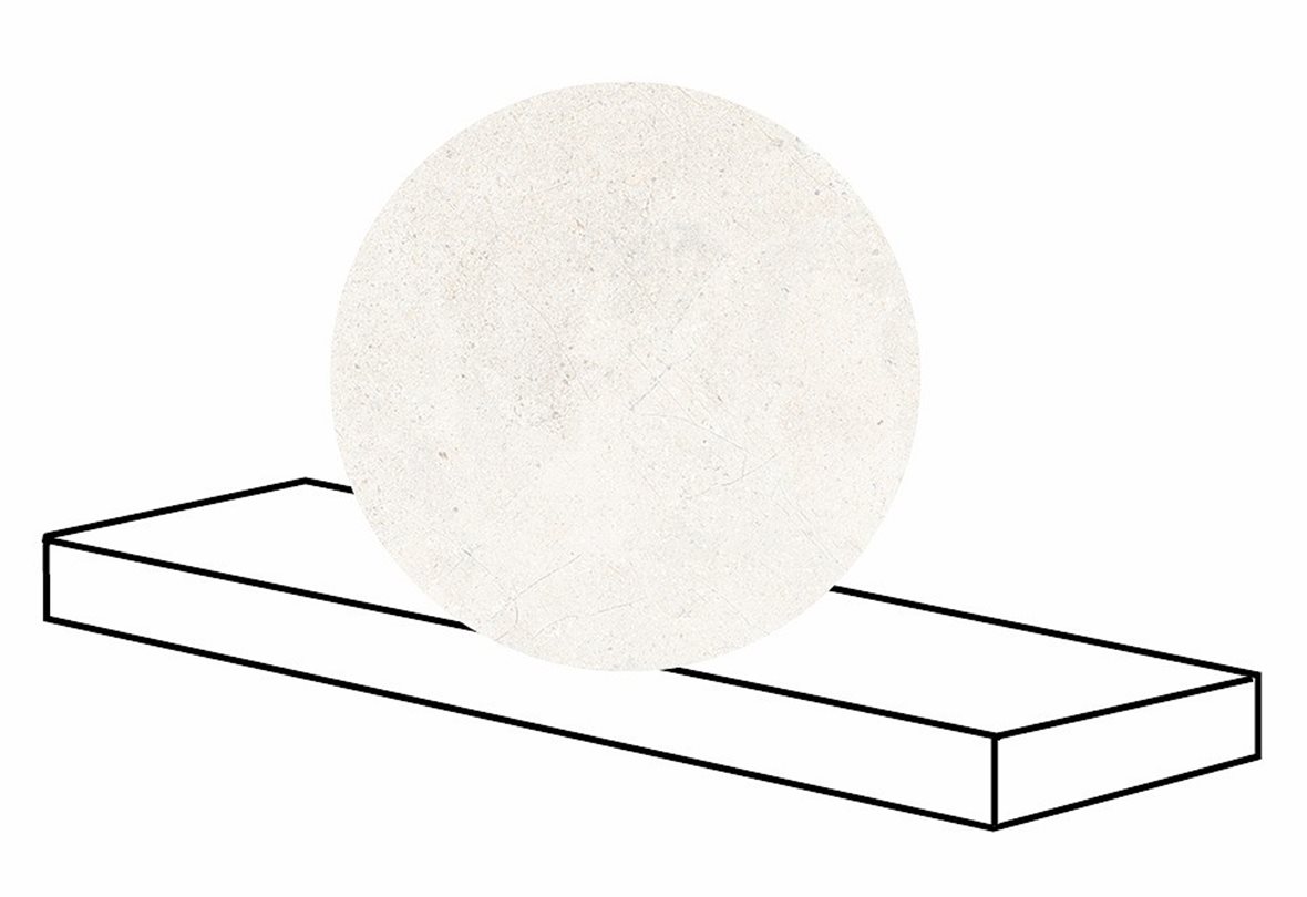 LPC Terranova lasitettu porraslaatta reunalla kulmapala DX 33X120 03 moon tasapintainen matta oikea vaalea valkoinen kivi