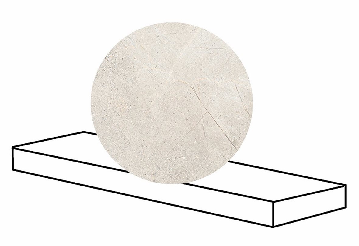 LPC Terranova lasitettu porraslaatta reunalla kulmapala DX 33X120 04 pale grey tasapintainen matta oikea vaalea harmaa kivi