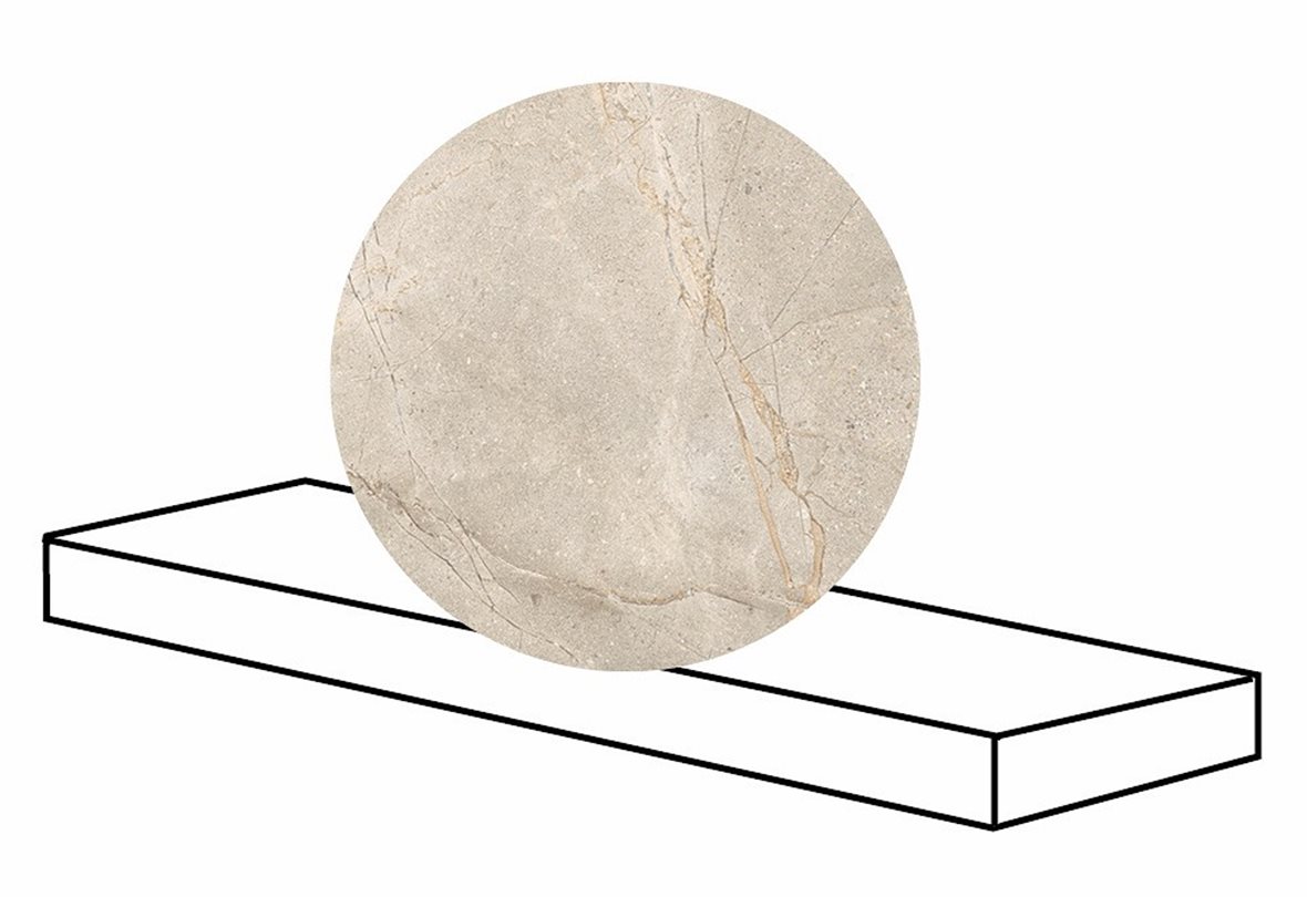 LPC Terranova lasitettu porraslaatta reunalla kulmapala DX 33X120 02 dune tasapintainen matta oikea vaalea beige kivi