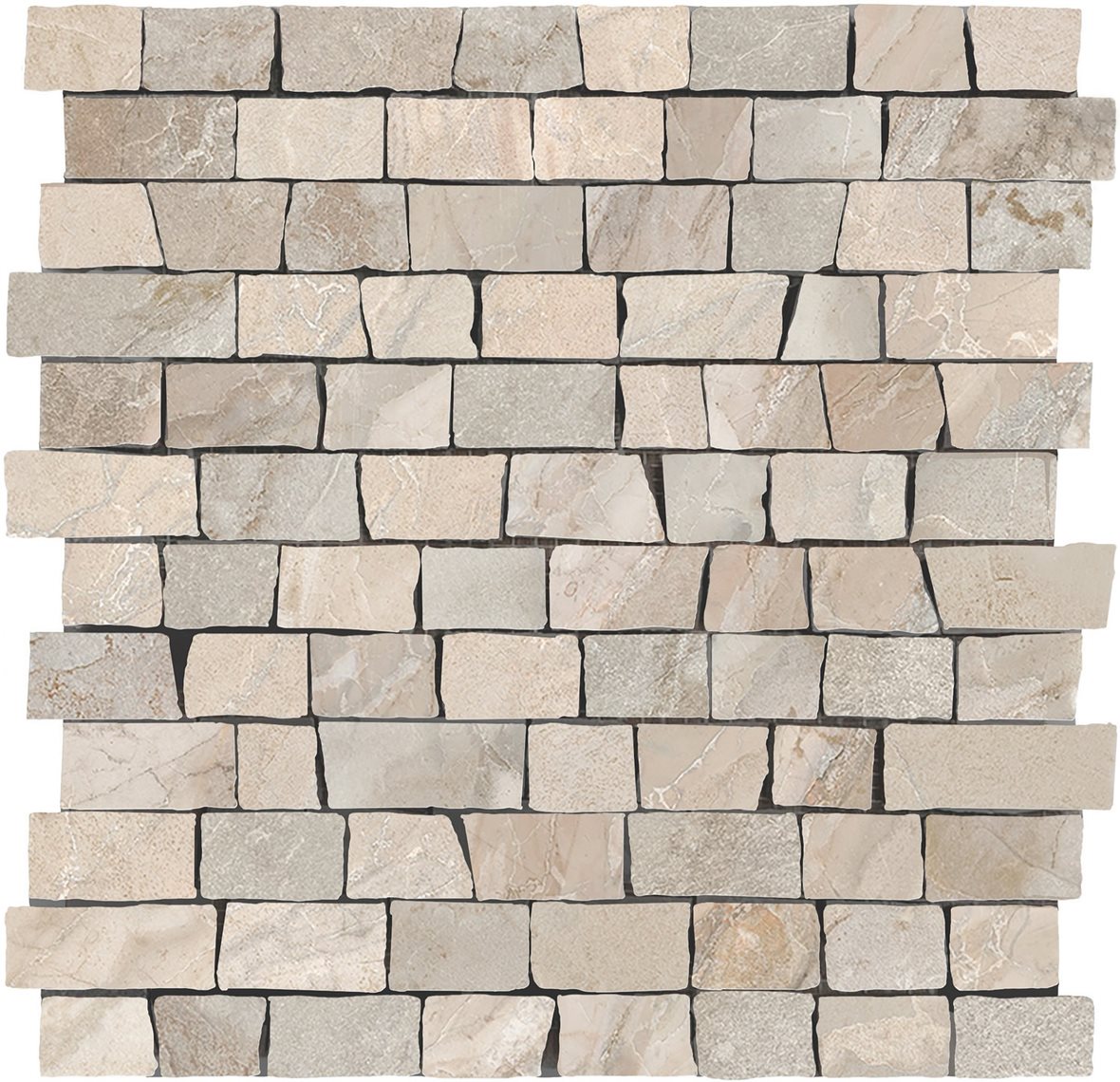 LPC Elysian Cobble lasitettu porcelanato mosaiikki seinälaatta lattialaatta 03H dawn tasapintainen puleerattu vaalea beige kivi