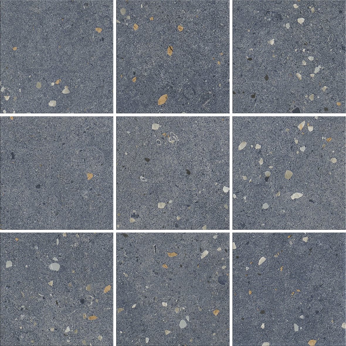 LPC Vienna lasitettu porcelanato seinälaatta lattialaatta 9,7X9,7 04 blue tasapintainen matta tumma sininen terrazzo