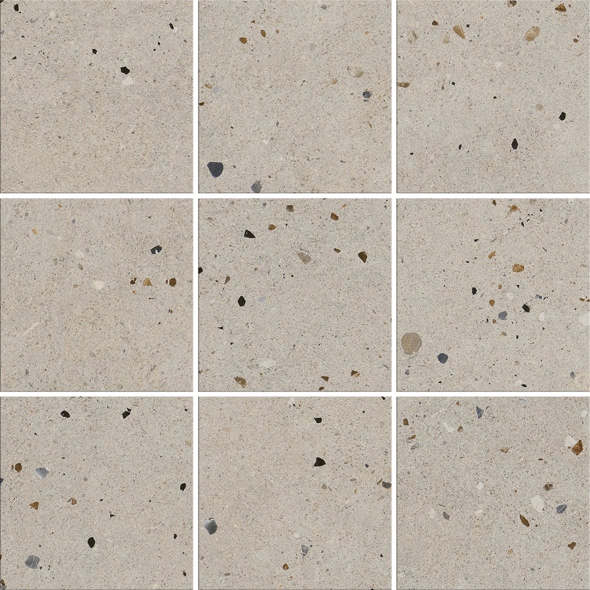 LPC Vienna lasitettu porcelanato seinälaatta lattialaatta 9,7X9,7 02 grey tasapintainen matta keskitumma harmaa terrazzo