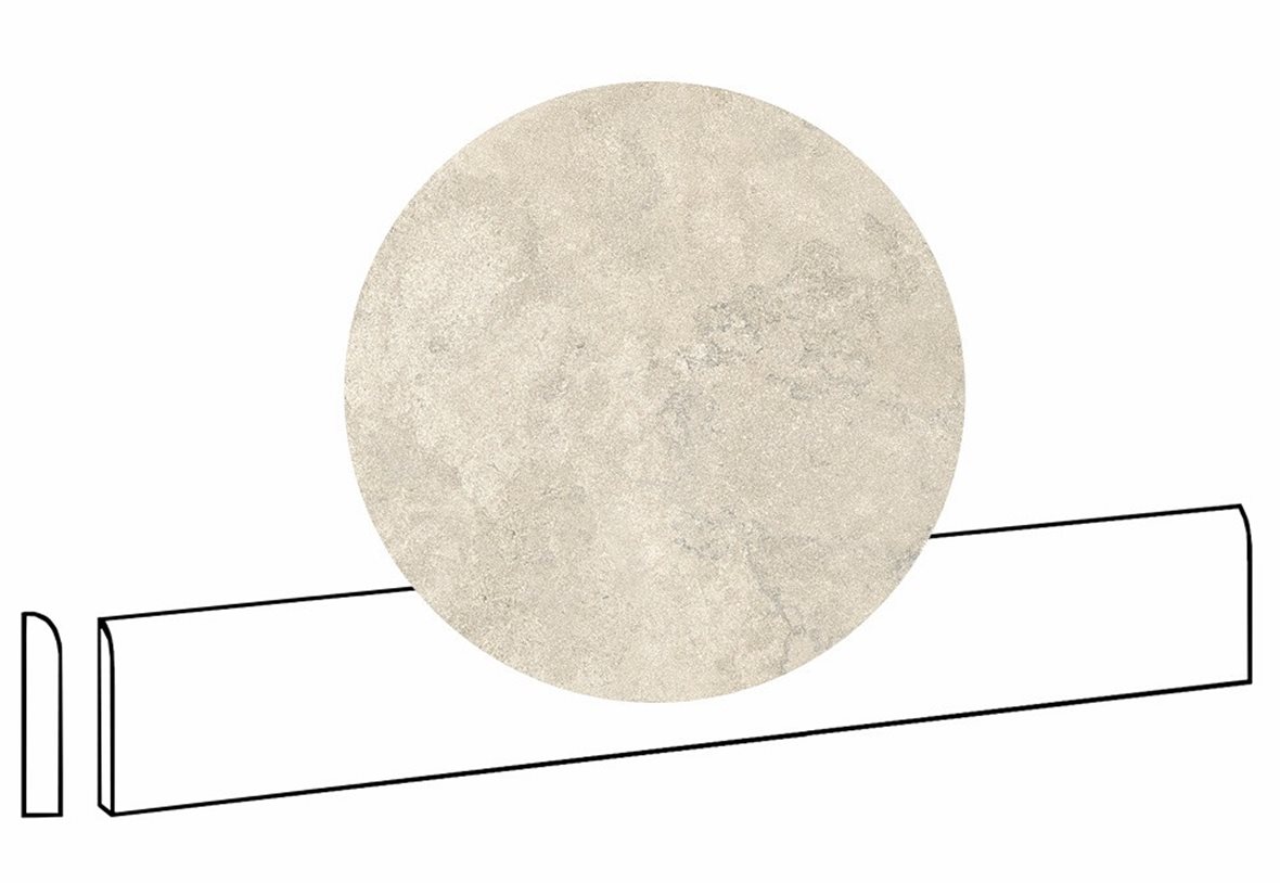 LPC Portland Cross lasittamaton jalkalista pyöristetty pitkä sivu 7X60 02 ivory tasapintainen silotettu matta keskitumma beige kivi