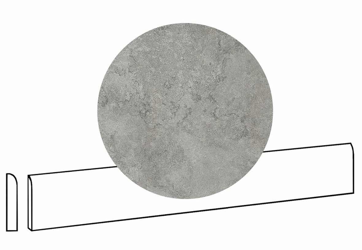 LPC Portland Cross lasittamaton jalkalista pyöristetty pitkä sivu 7X60 05 grey tasapintainen silotettu matta keskitumma harmaa kivi