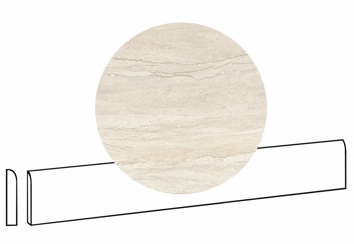 LPC Portland Strong lasittamaton jalkalista pyöristetty pitkä sivu 7X60 02 ivory tasapintainen silotettu matta keskitumma beige kivi