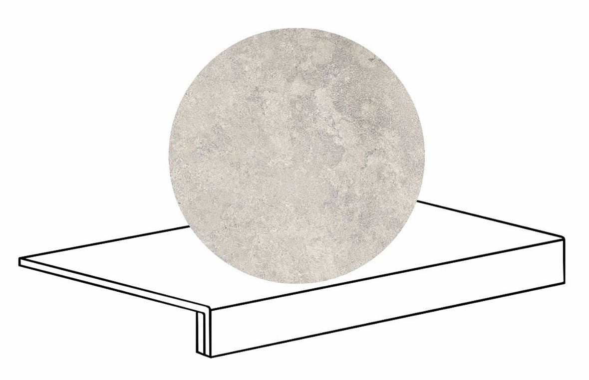 LPC Portland Cross lasittamaton porraslaatta reunalla 33X60 01 pearl tasapintainen silotettu matta vaalea valkoinen kivi