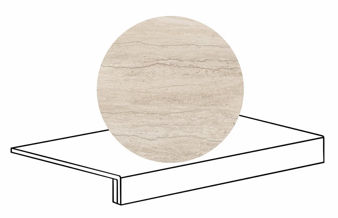 LPC Portland Strong lasittamaton porraslaatta reunalla 33X60 03 sand tasapintainen silotettu matta keskitumma beige kivi