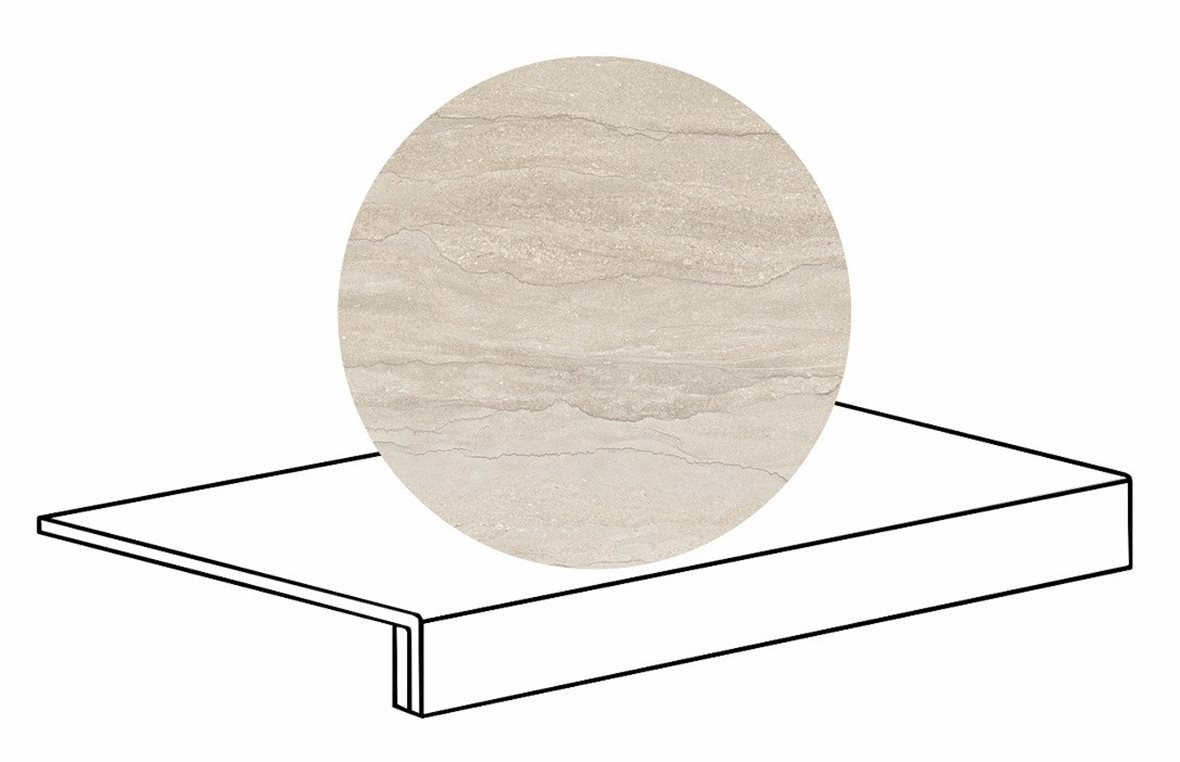 LPC Portland Vein lasittamaton porraslaatta reunalla 33X60 02 ivory tasapintainen silotettu matta keskitumma beige kivi