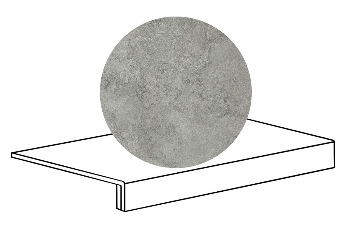 LPC Portland Cross lasittamaton porraslaatta reunalla 33X60 05 grey tasapintainen matta keskitumma harmaa kivi