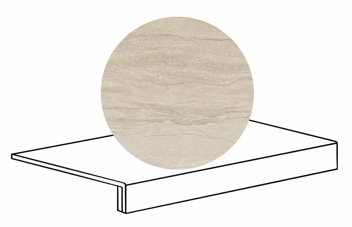 LPC Portland Vein lasittamaton porraslaatta reunalla 33X60 03 sand tasapintainen matta keskitumma beige kivi