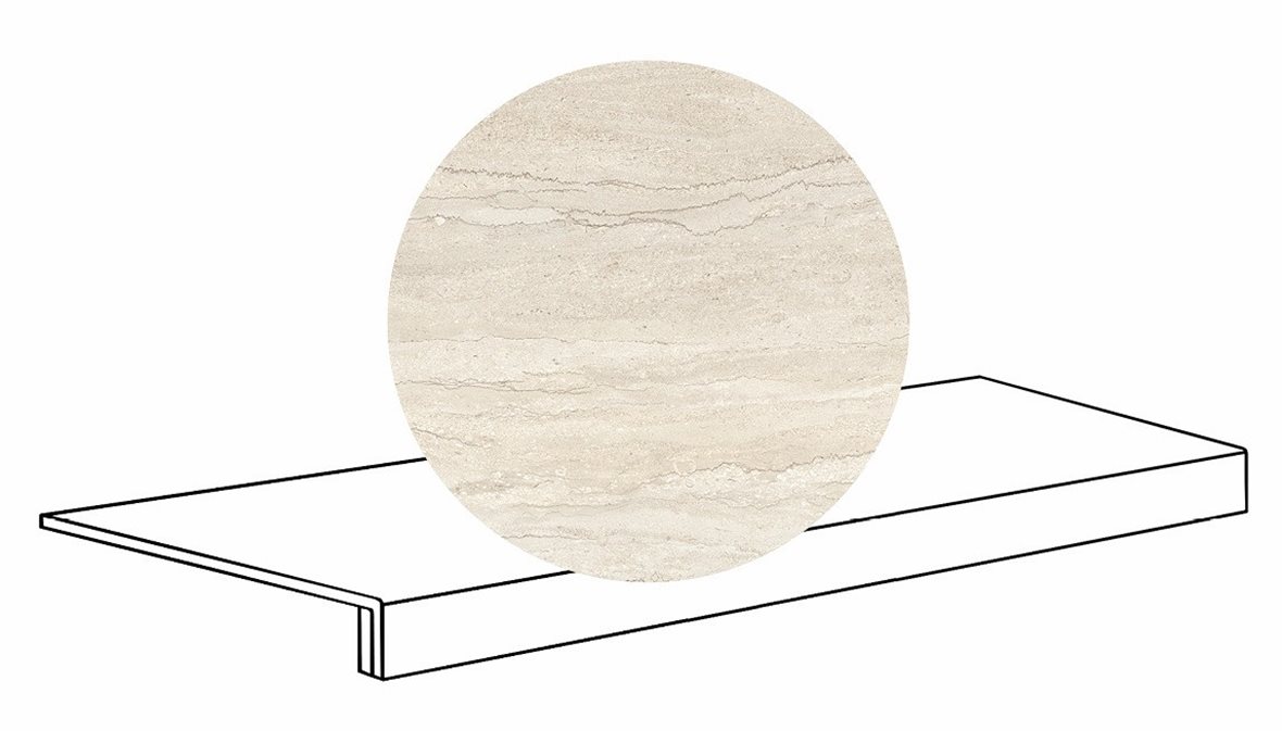 LPC Portland Strong lasittamaton porraslaatta reunalla 33X120 02 ivory tasapintainen silotettu matta keskitumma beige kivi