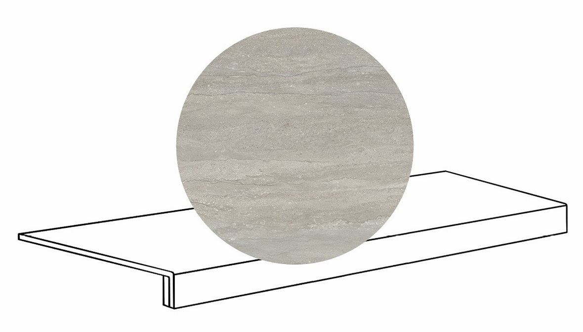 LPC Portland Vein lasittamaton porraslaatta reunalla 33X120 05 grey tasapintainen silotettu matta keskitumma harmaa kivi