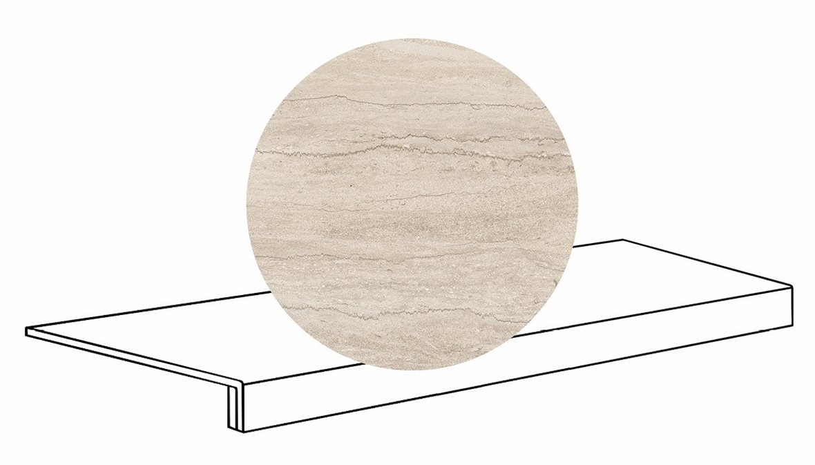 LPC Portland Strong lasittamaton porraslaatta reunalla 33X120 03 sand tasapintainen silotettu matta keskitumma beige kivi