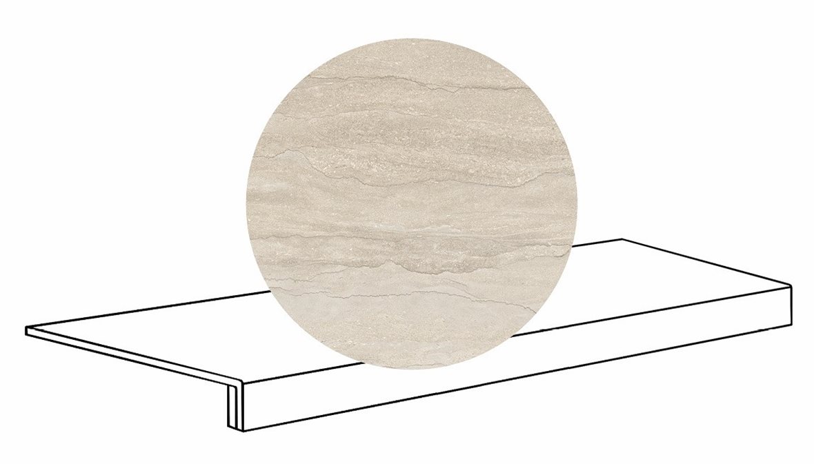 LPC Portland Vein lasittamaton porraslaatta reunalla 33X120 02 ivory tasapintainen matta keskitumma beige kivi