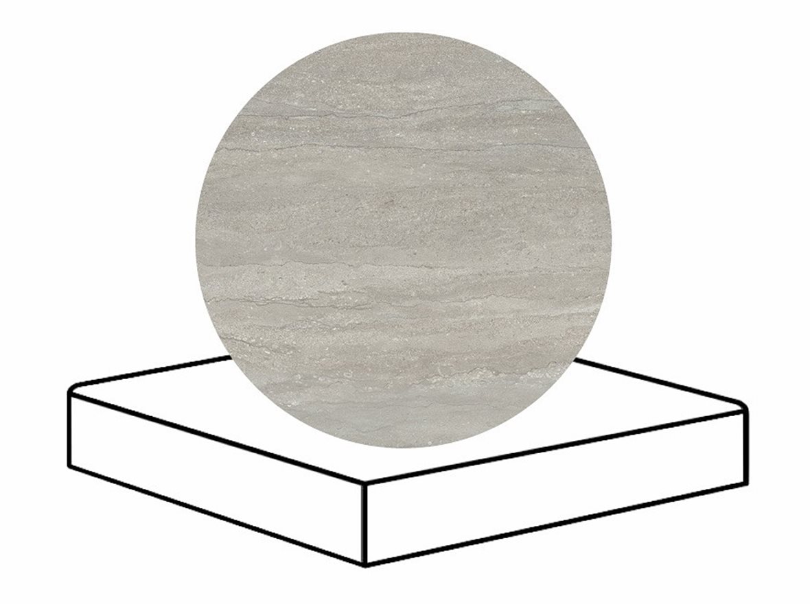 LPC Portland Vein lasittamaton porraslaatta reunalla kulmapala 33X33 05 grey tasapintainen silotettu matta keskitumma harmaa kivi
