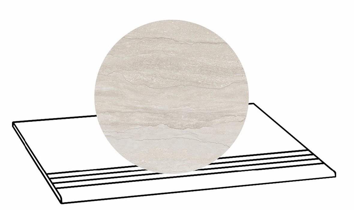 LPC Portland Vein lasittamaton porraslaatta liukuesteuralla 30X60 01 pearl tasapintainen silotettu matta vaalea valkoinen kivi