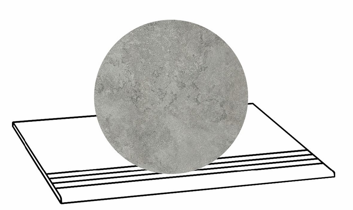 LPC Portland Cross lasittamaton porraslaatta liukuesteuralla 30X60 05 grey tasapintainen silotettu matta keskitumma harmaa kivi