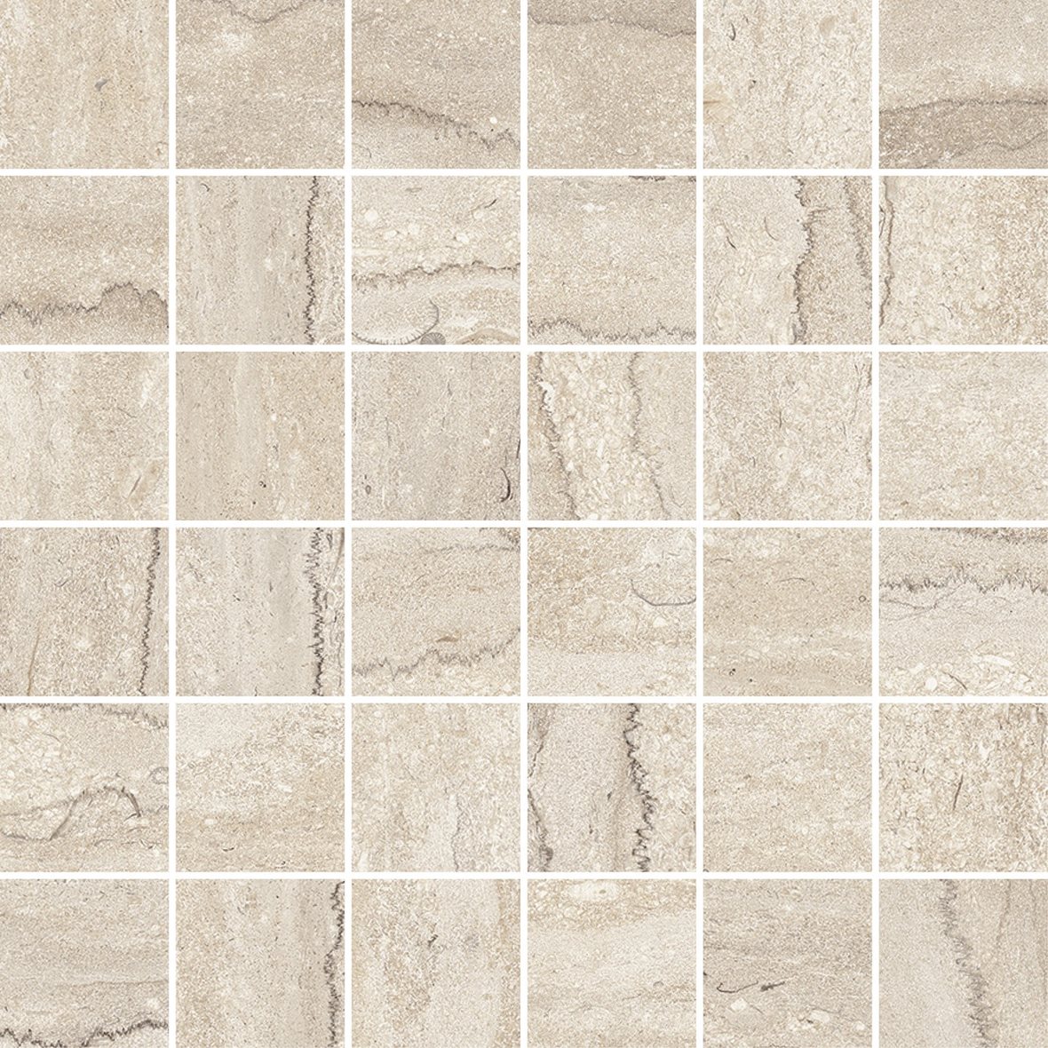 LPC Portland Strong lasittamaton porcelanato mosaiikki seinälaatta lattialaatta 5X5 03 sand tasapintainen silotettu matta Mosaico keskitumma beige kiv