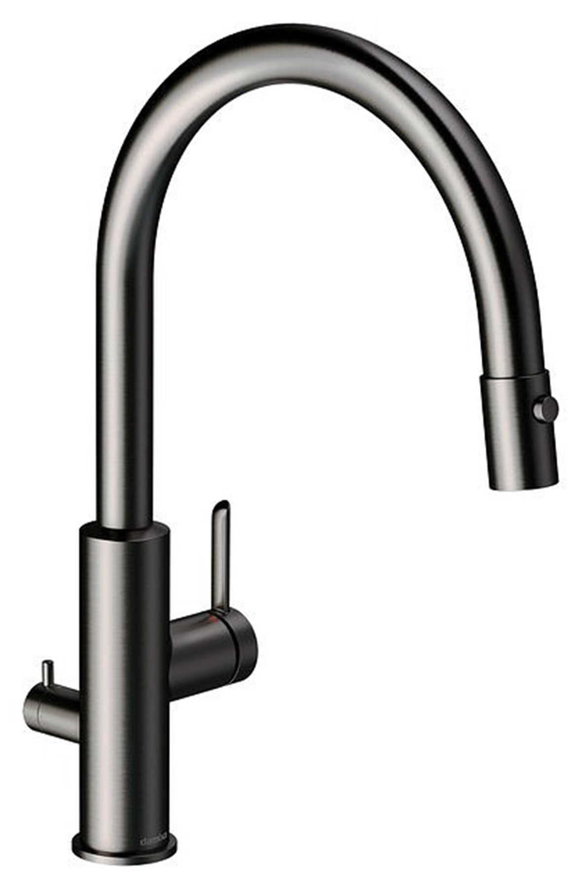 Damixa Iris keittiöhana apk venttiilillä metalli harjattu PVD grafiitinharmaa ulosvedettävä