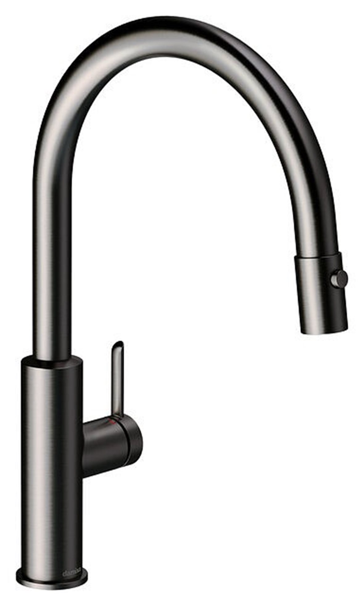 Damixa Iris keittiöhana metalli harjattu PVD grafiitinharmaa ulosvedettävä