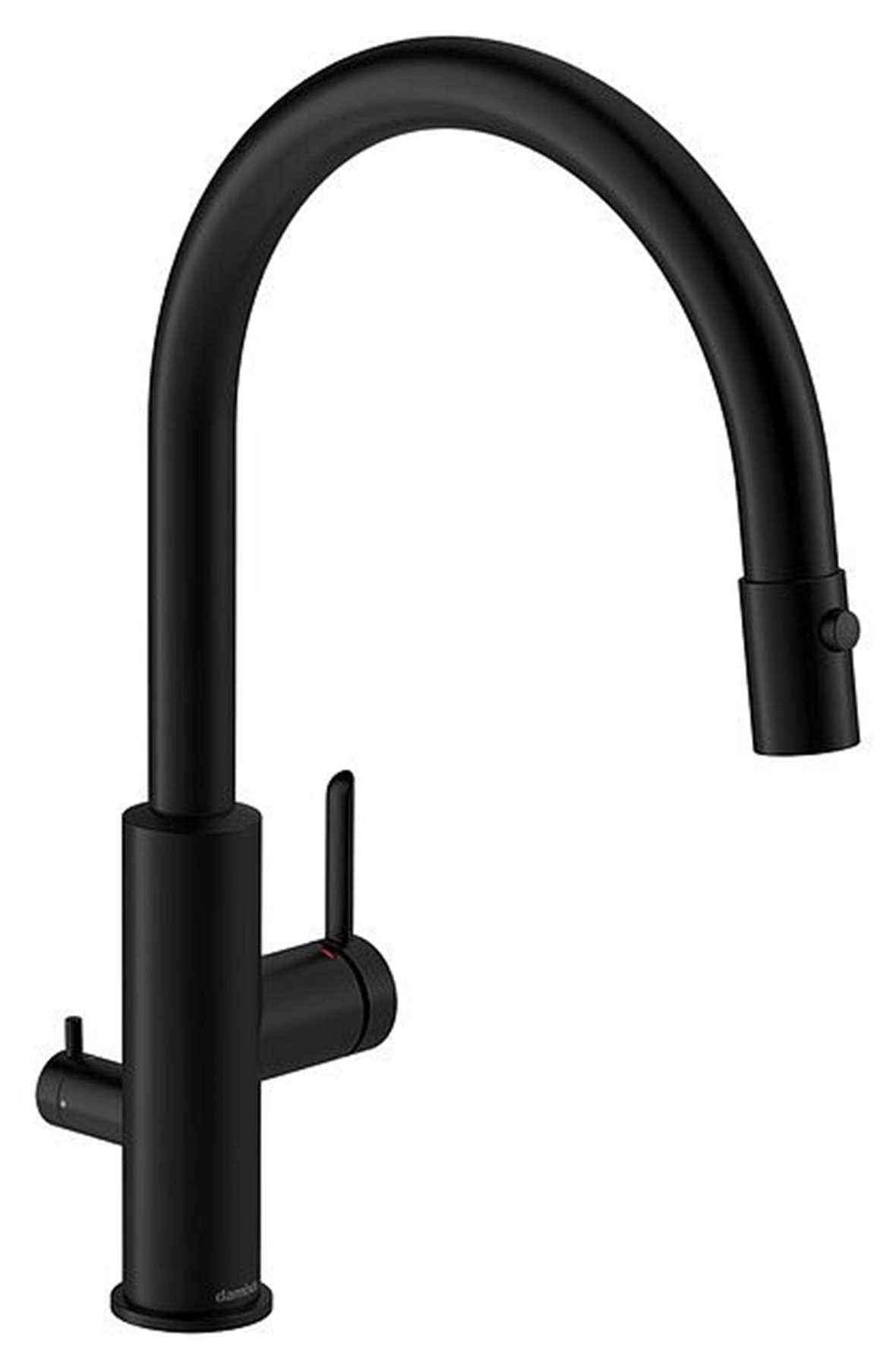 Damixa Iris keittiöhana apk venttiilillä metalli mattamusta ulosvedettävä