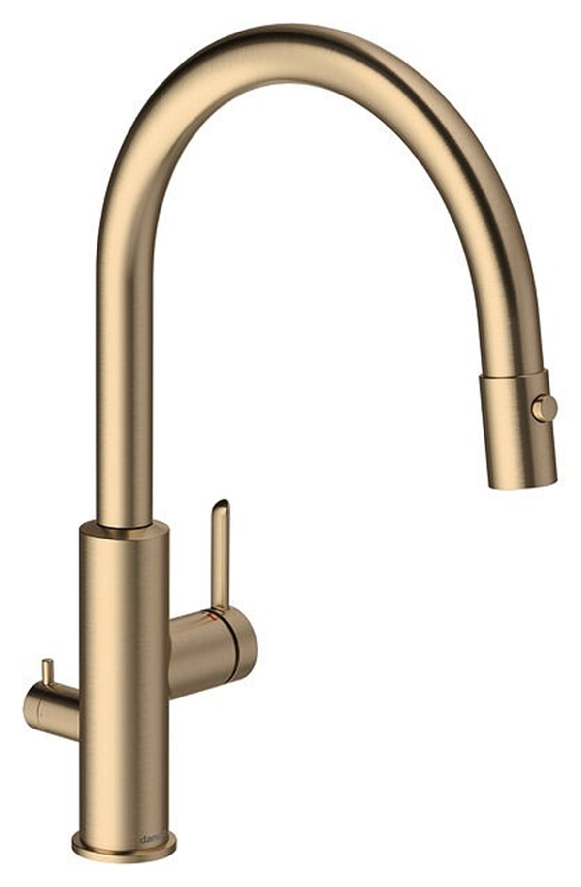 Damixa Iris keittiöhana apk venttiilillä metalli PVD harjattu pronssi ulosvedettävä