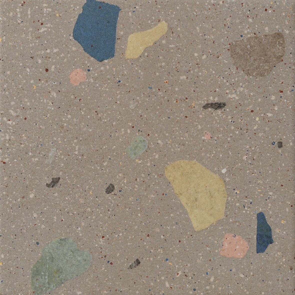 LPC Fancy Terrazzo lasitettu kuviolaatta 20X20 05 Smoke strukturoitu matta keskitumma harmaa terrazzo