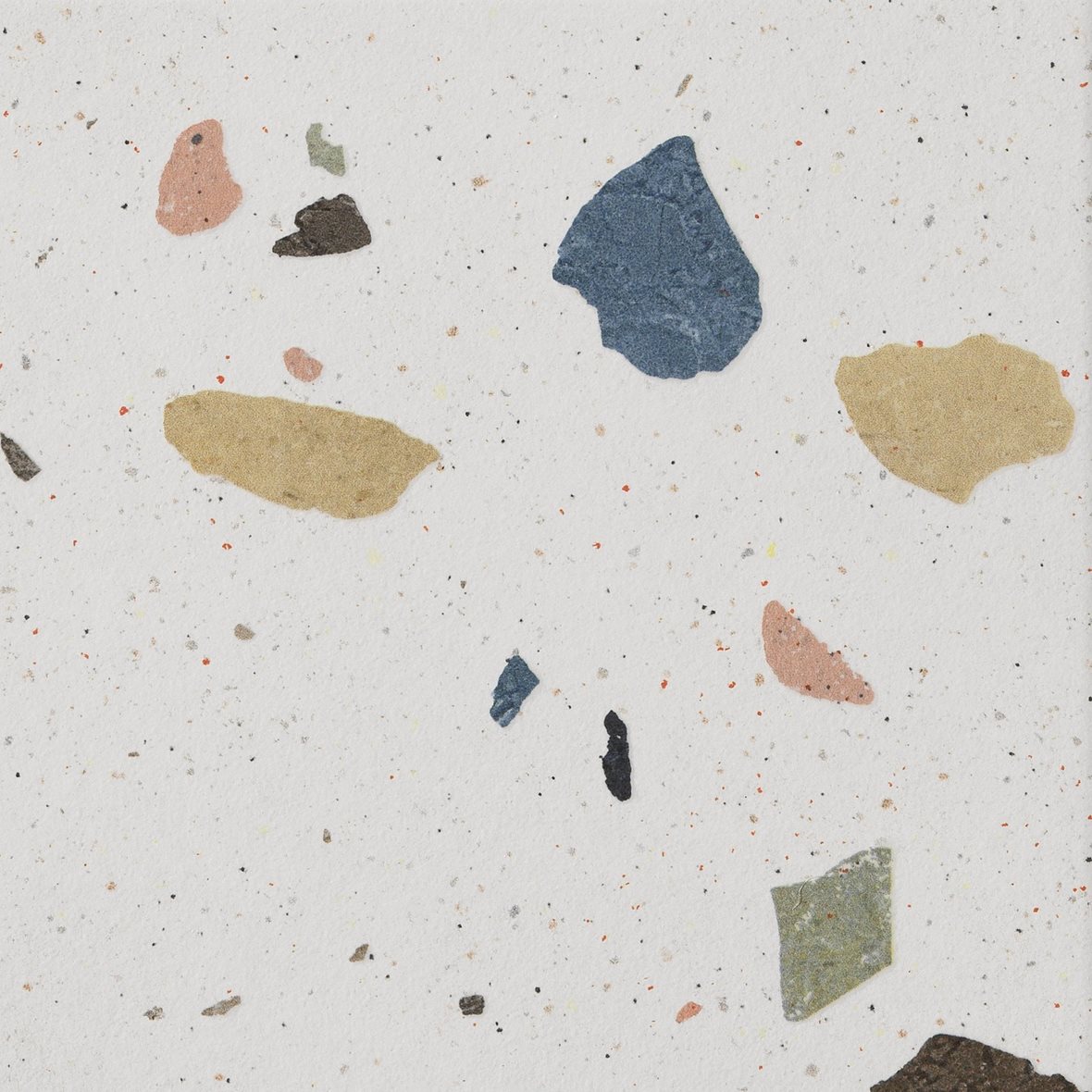 LPC Fancy Terrazzo lasitettu kuviolaatta 20X20 01 Pearl strukturoitu matta vaalea valkoinen terrazzo
