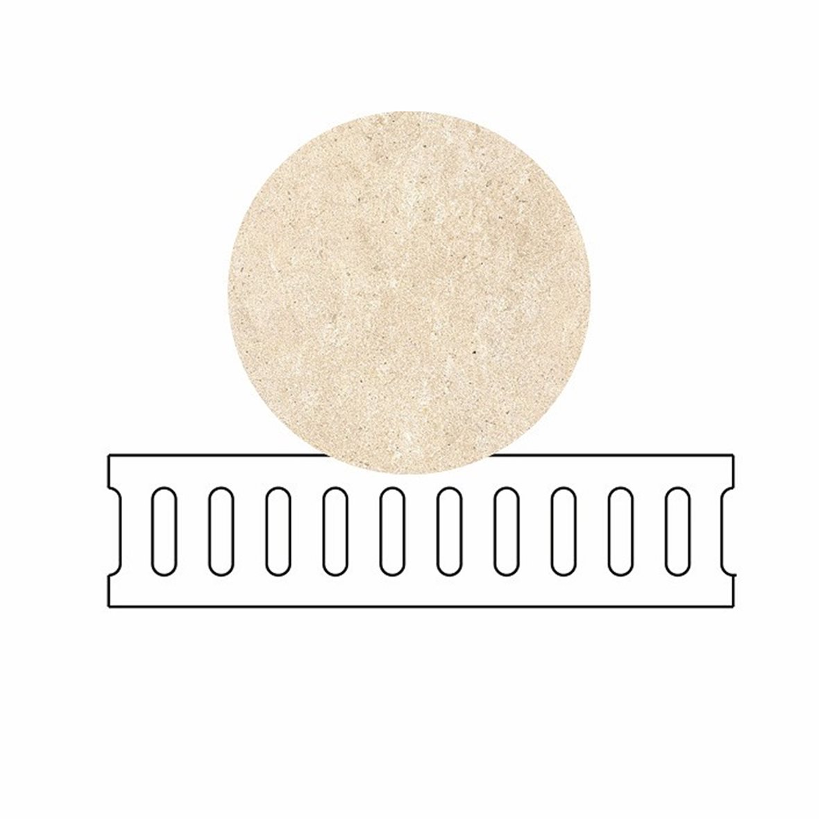 LPC Concepto lasittamaton loiskekourun ritilä 14,7X59,7X2 R02 bone karhennettu matta vaalea beige kivi