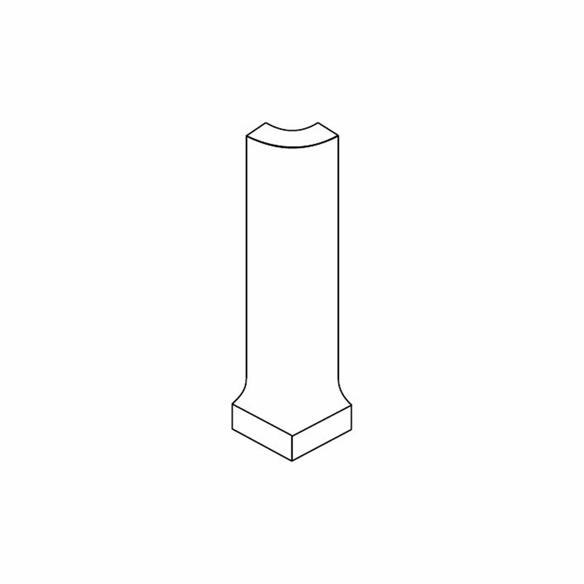 LPC Concepto lasittamaton holkkalista ulkokulma 2,5X9,7 02 bone tasapintainen matta vaalea beige kivi