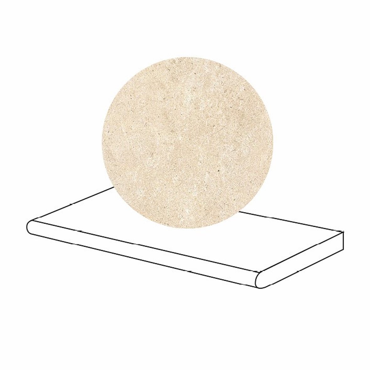 LPC Concepto lasittamaton porraslaatta pyöristetty pitkä sivu 29,7X59,7X2 R02 bone karhennettu matta vaalea beige kivi