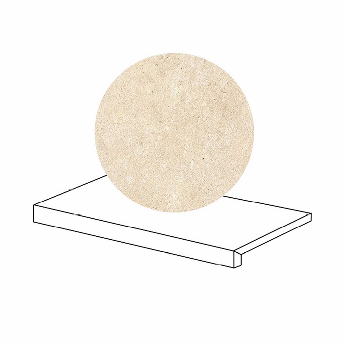 LPC Concepto lasittamaton porraslaatta reunalla 29,7X59,7X2 R02 bone karhennettu matta vaalea beige kivi