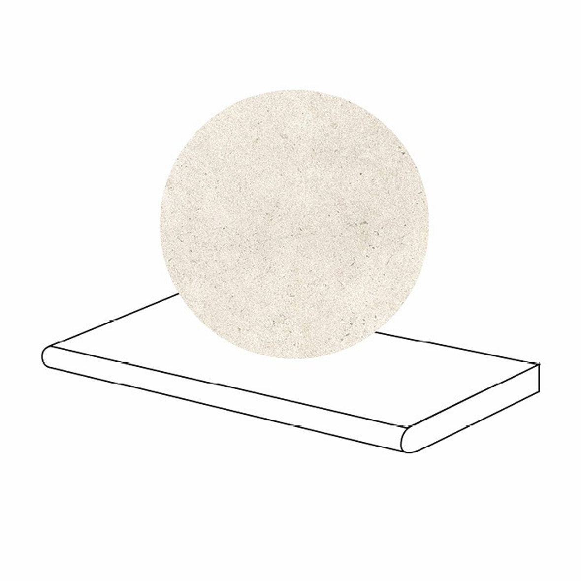 LPC Concepto lasittamaton porraslaatta pyöristetty pitkä sivu 29,7X59,7X2 R01 pearl karhennettu matta vaalea beige kivi