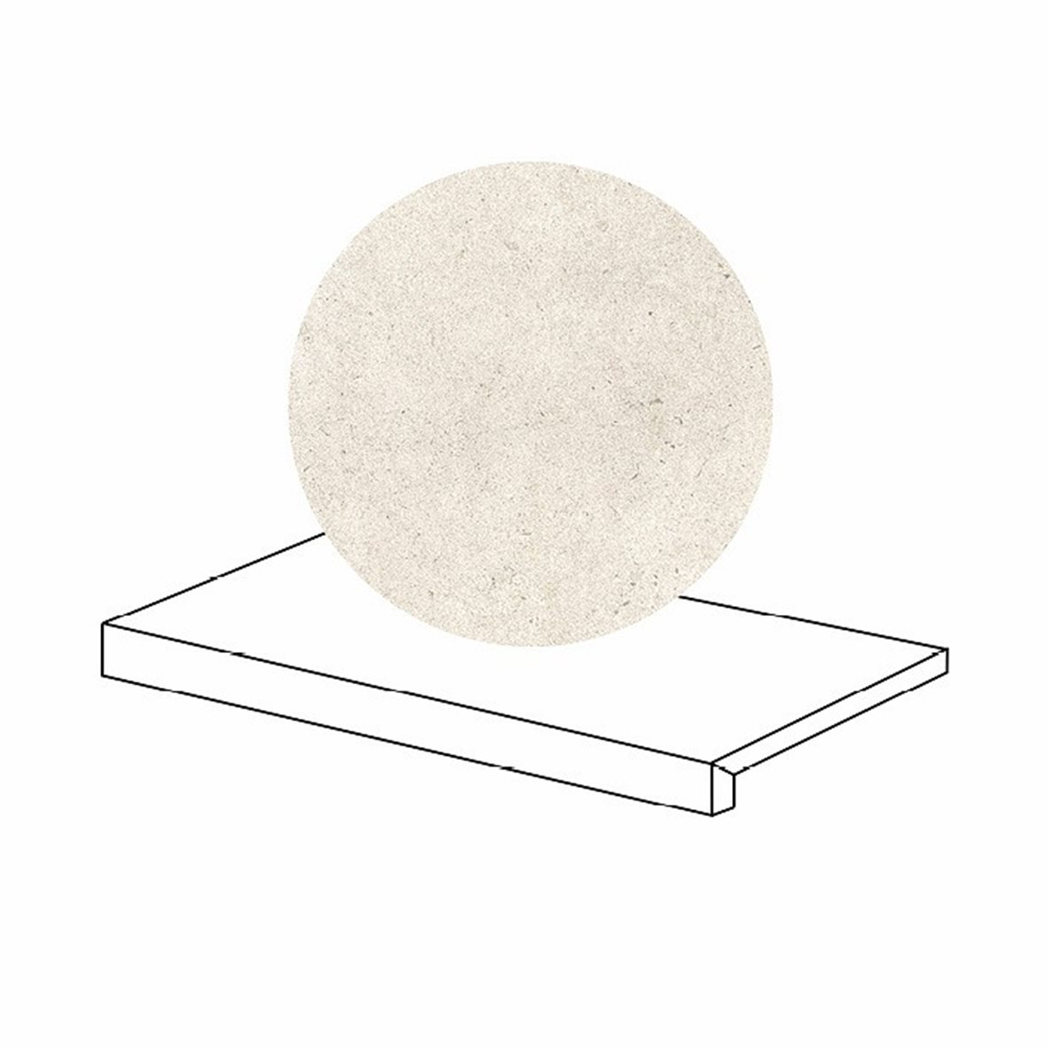 LPC Concepto lasittamaton porraslaatta reunalla 29,7X59,7X2 R01 pearl karhennettu matta vaalea beige kivi