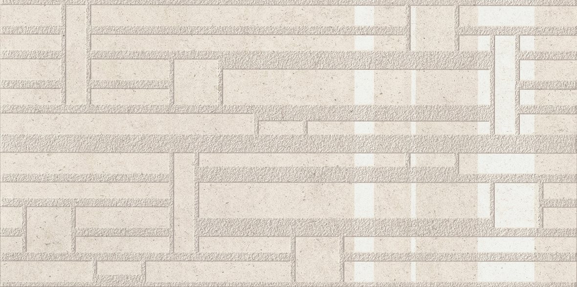 LPC Concepto lasittamaton kuviolaatta 59,7X119 01 pearl kohokuvioinen kiillotettu vaalea beige kivi