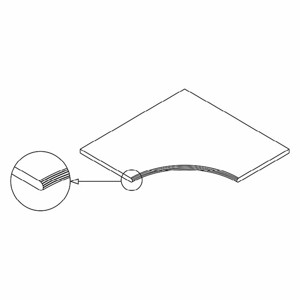 LPC Concepto lasittamaton kulmapala 59,7X59,7X2 R02 bone karhennettu matta sisäkulma pyöristetty reuna vaalea beige kivi