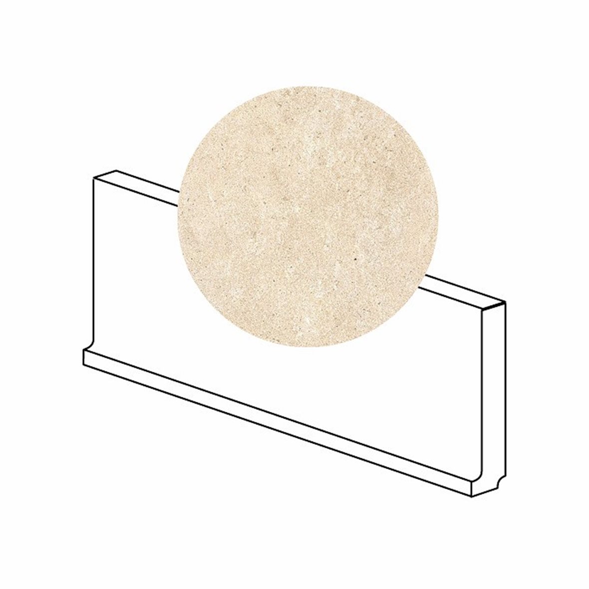 LPC Concepto lasittamaton holkkalista 9,7X19,7 02 bone tasapintainen matta vaalea beige kivi