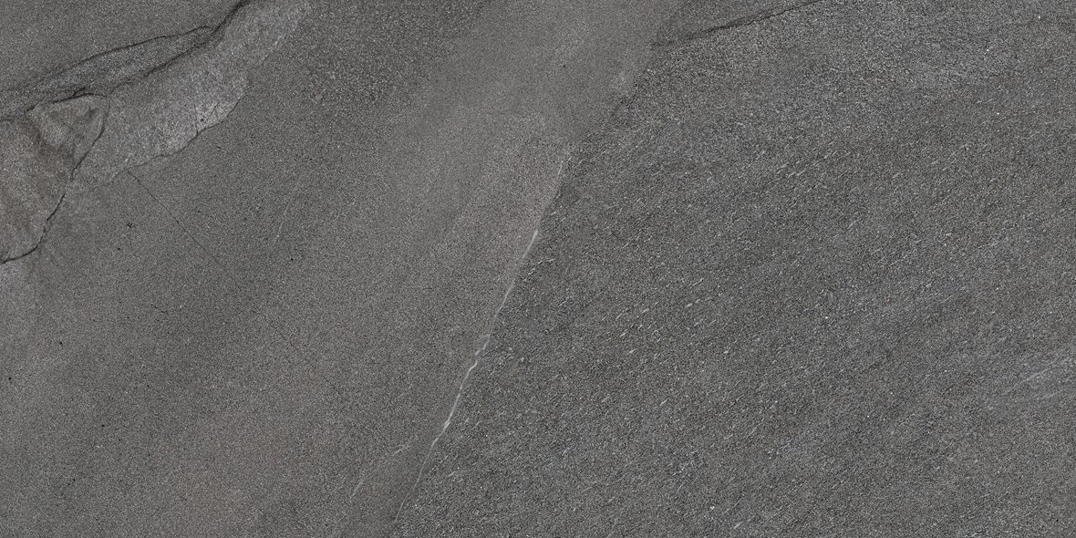 Pukkila Canyon lasitettu porcelanato seinälaatta lattialaatta ulkolaatta 45X90 06 vulcano laineileva matta tumma harmaa kivi