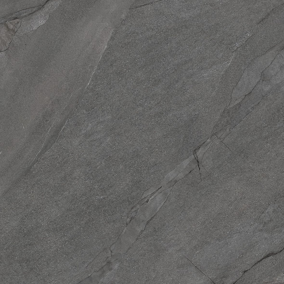 Pukkila Canyon lasitettu porcelanato seinälaatta lattialaatta ulkolaatta 120X120 06 vulcano laineileva matta tumma harmaa kivi